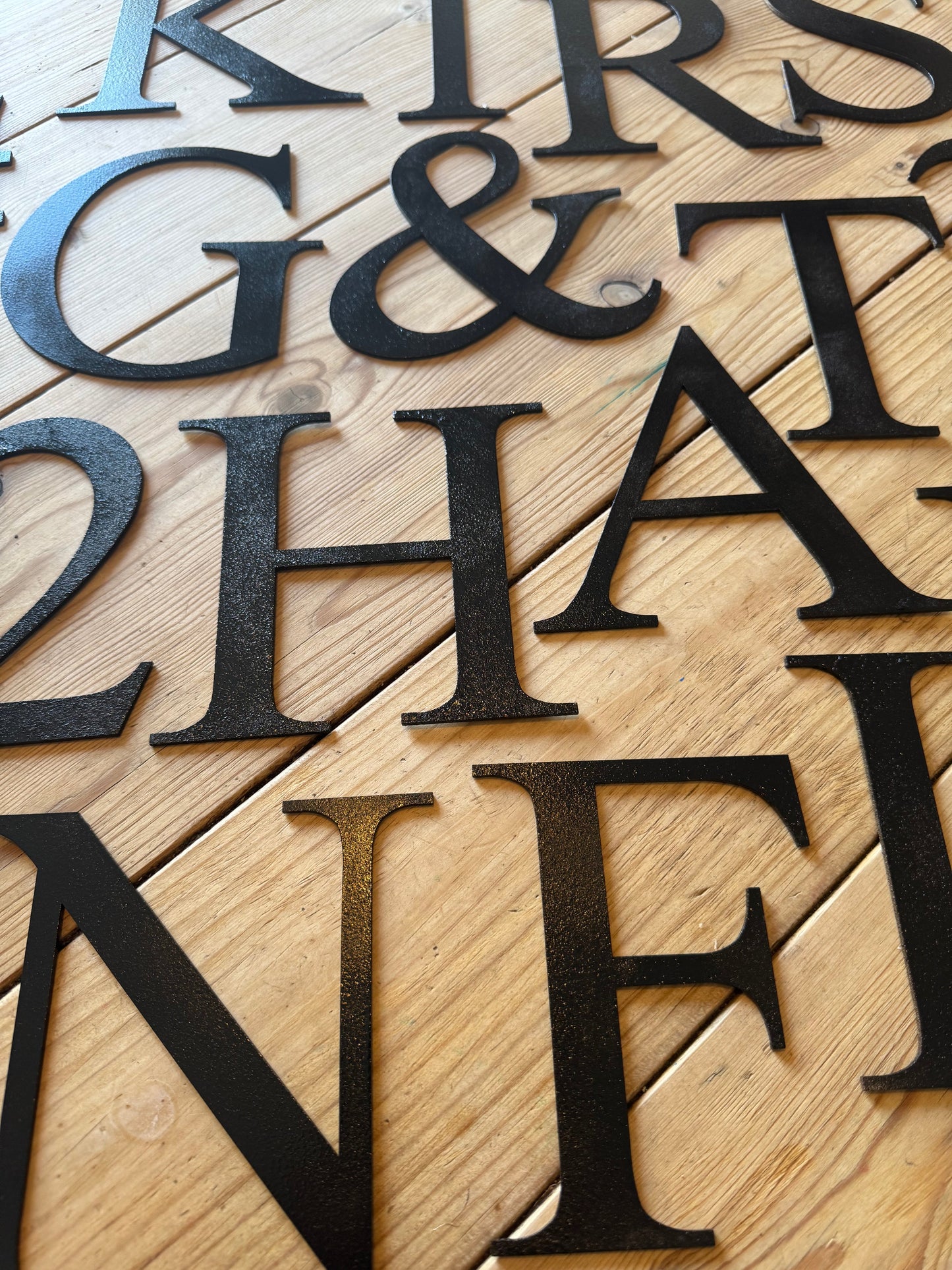 Rustic 5" or 12" Black Metal Classic Letters For The Home And Garden