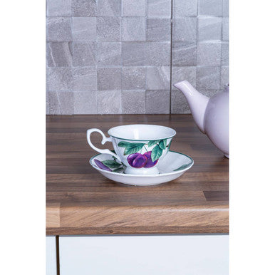 Orchard Fruits Sugar Plum Cup And Saucer