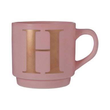 Signet Pink Monogram Mug H
