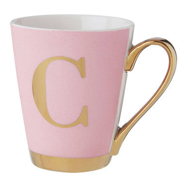 Frosted Deco Pink Monogram Mug C
