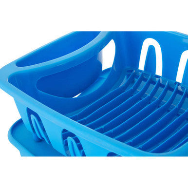 Laurie Blue Plastic Dish Drainer With Removable Tray