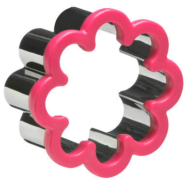Large Stainless Steel and Hot Pink ABS Flower Shape Cookie Cutter