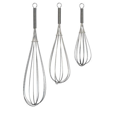 Set of 3 Karim Chrome Finish Whisks