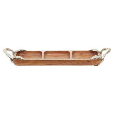 Vine Acacia Wood 3 Section Serving Dish
