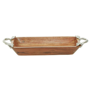 Vine Acacia Wood Rectangular Bowl