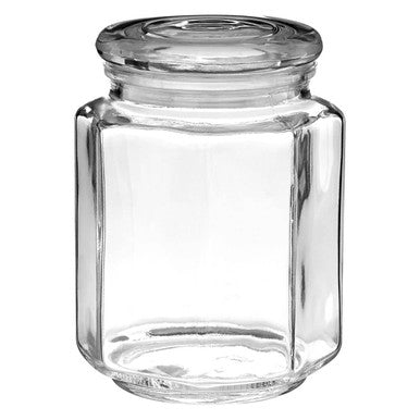 Hexagonal Glass Storage Jar 780Ml