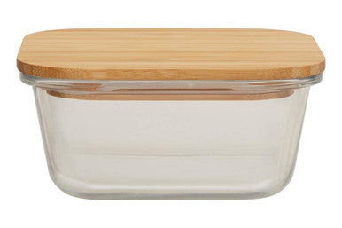 Freska 800Ml Glass Container With Bamboo Lid