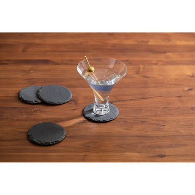 Set Of Four Slate Round Coasters