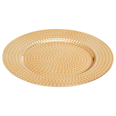Dia Gold Finish Hammered Charger Plate