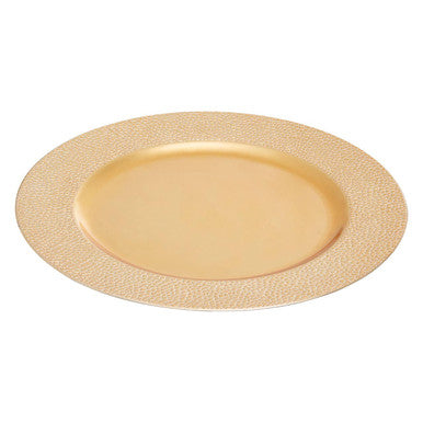 Dia Gold Finish Pebble Effect Charger Plate