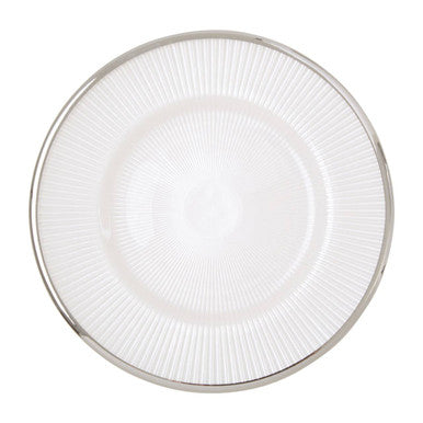 Ida 21Cm Embossed White Glass Side Plate