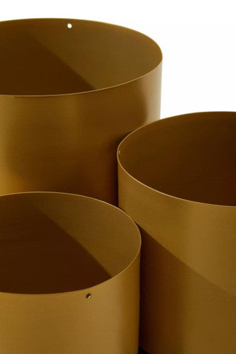 Avento Set Of Three Gold Finish Planters