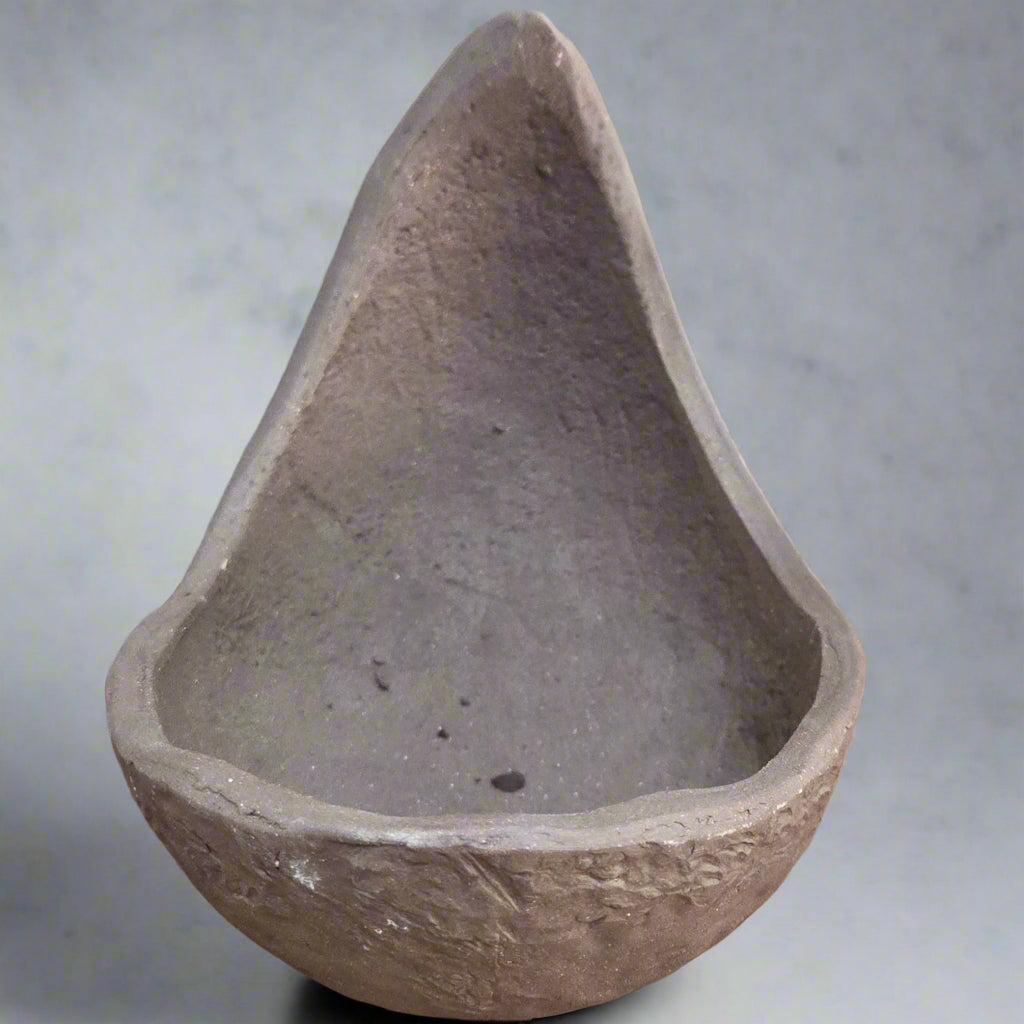 15cm Unglazed Bonsai Pot | Half-Moon | 15cm x 12cm x 11cm | Brown