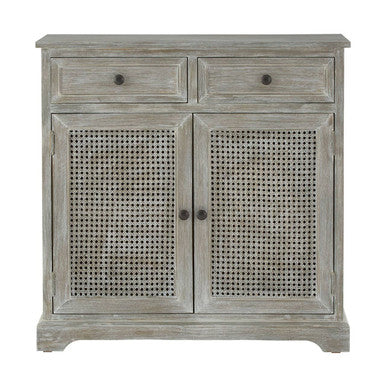 Heritage Natural Wood Washed Finish Lattice Door Cabinet