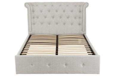 Edison Light Grey Ottoman Double Bed