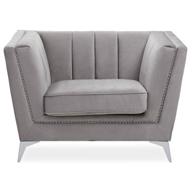 Hansa Grey Velvet Chair