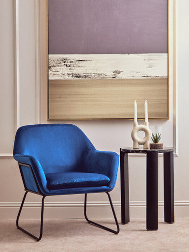 Xander Midnight Velvet And Black Frame Armchair