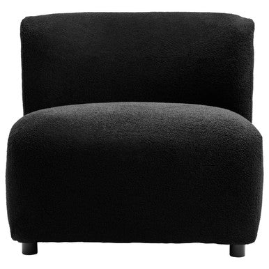 Montreal Black Boucle Effect Armless Lounge Chair