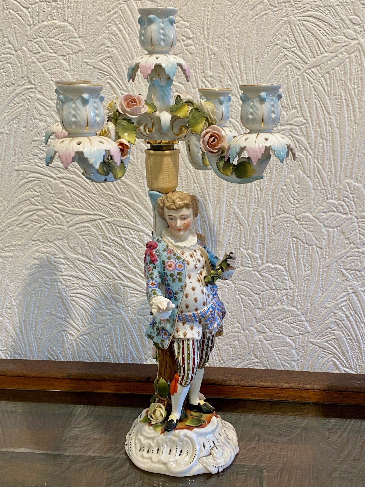 Absolutely Stunning Antique Pair of 19th Century Meissen Porcelain Candle Holders with DAMAGE - £165 - Home Interiors
