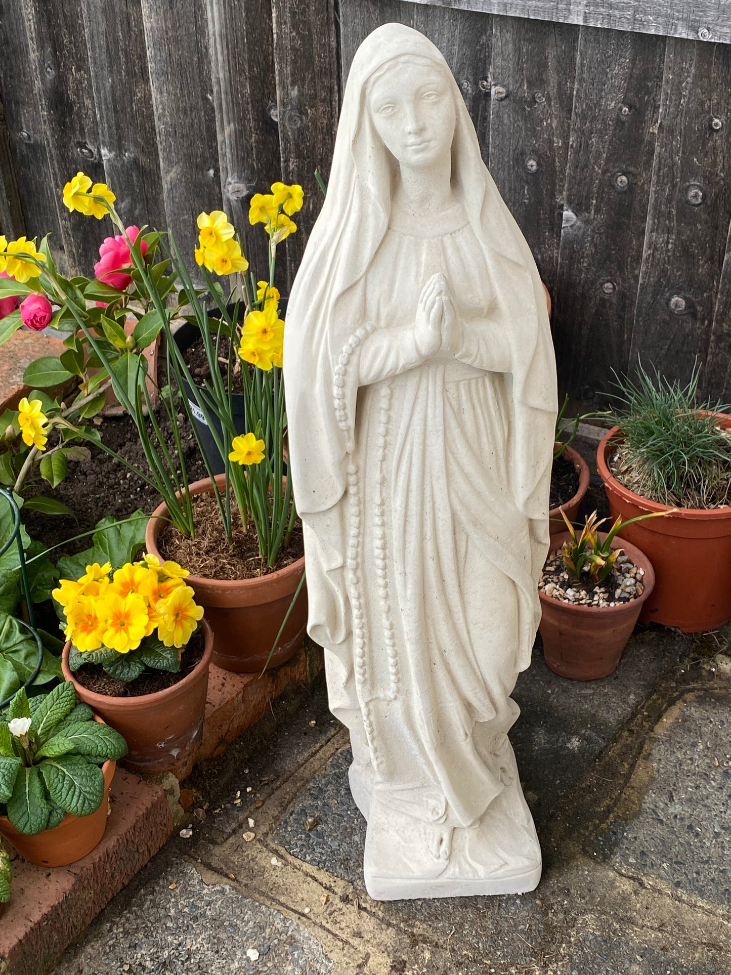 Religious Mary Concrete Garden Ornament Statue Sculpture 77cm Tall - £75 Garden Decoration Salvage Architectural Design