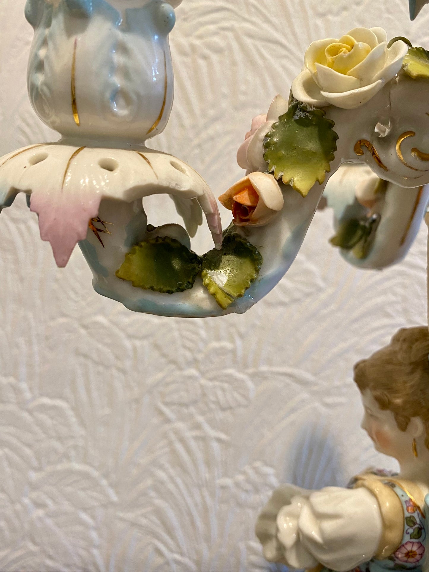 Absolutely Stunning Antique Pair of 19th Century Meissen Porcelain Candle Holders with DAMAGE - £165 - Home Interiors