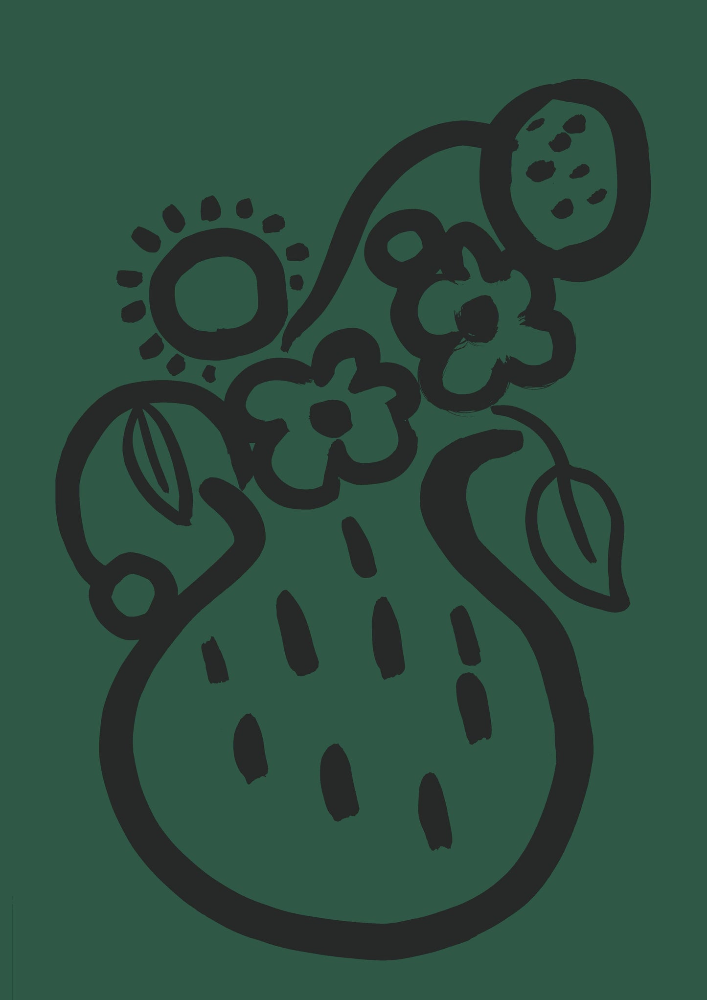 Vase print - Bottle green + Graphite