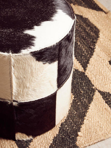 Kensington Townhouse Black And White Cowhide Stool