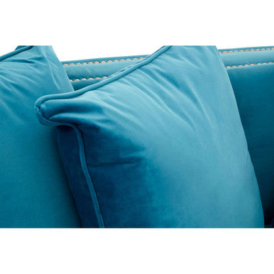 Sofia 2 Seater Cyan Blue Velvet Sofa