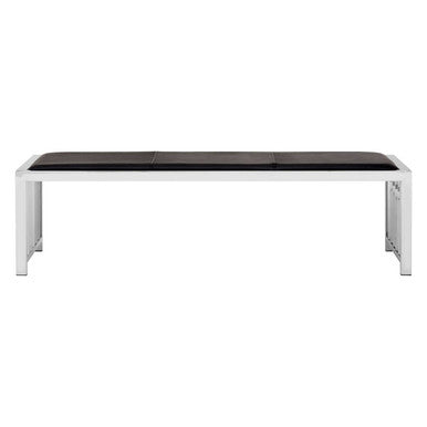 Novara Black Leather Bench