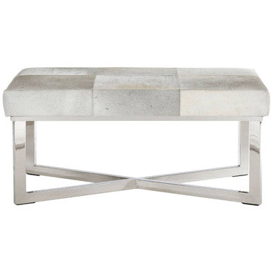 Kensington Townhouse Grey Leather Bench