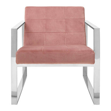 Vogue Pink Velvet Lounge Chair
