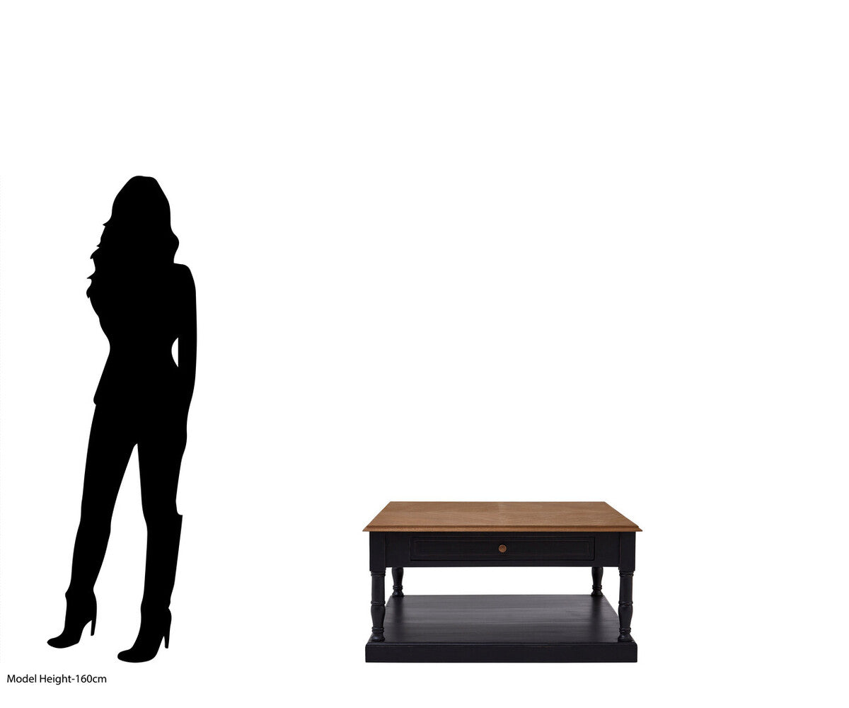 Loire 1 Drawer Black Coffee Table