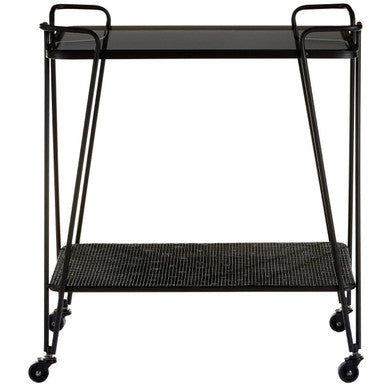 Trento Cart with Grey Glass Top