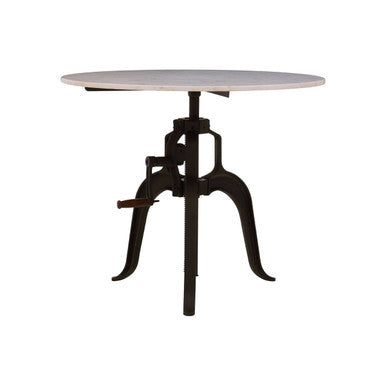 Vasco Three Leg Small White Marble Iron Table