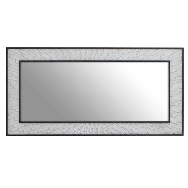 Milan Grey and White Finish Elm Wood Wall Mirror