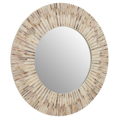 Palu Natural Shell Round Wall Mirror