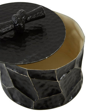 Akola Small Trinket Box In Black And Gold