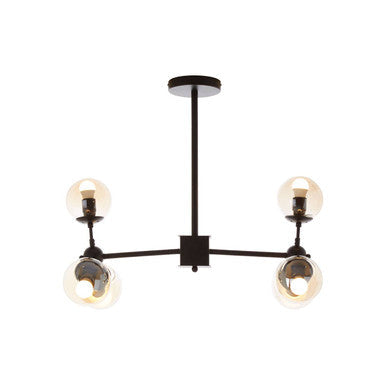 Abira 6 Arm Matte Black Pendant Light