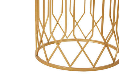 Avantis Set Of 2 Gold Frame Round Side Tables