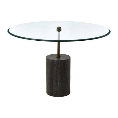 Rany Glass And Black Marble Side Table
