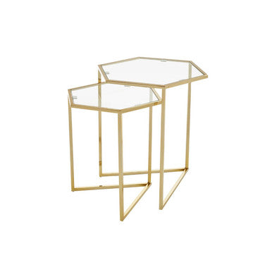 Herber Set Of 2 Gold Finish Tables
