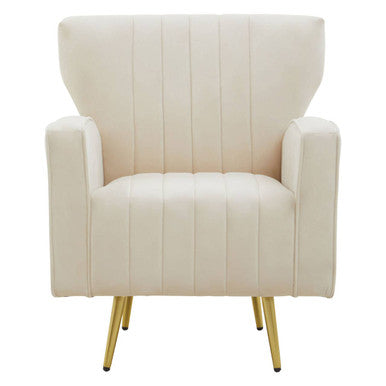 Hayley Natural Velvet Armchair