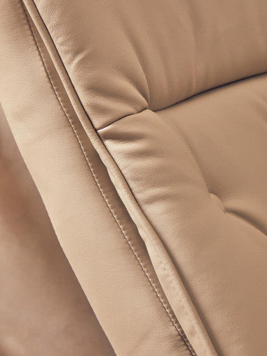 Warrington Mink Leather Effect Recliner And Footstool