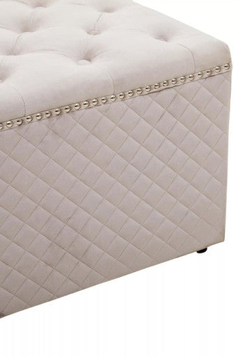 Zamora Square Mink Velvet Ottoman