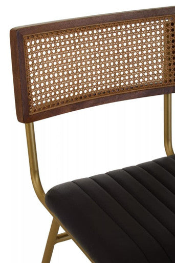 Buffalo Black Leather Bar Chair