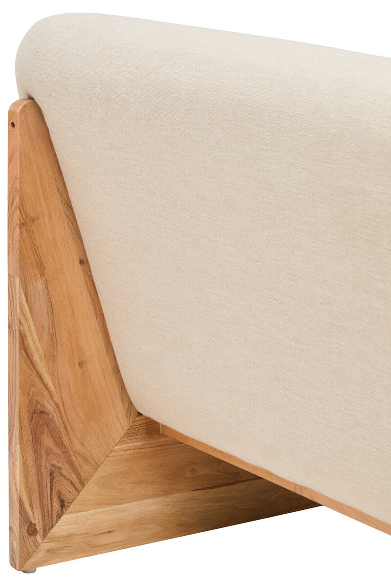 Parova Two Seater Linen Texture Armless Sofa With Wood Base