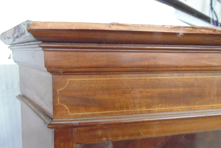 Inlaid Mahogany Display Cabinet having double glazed doors - 121cm x 37cm x 178cm tall - £225