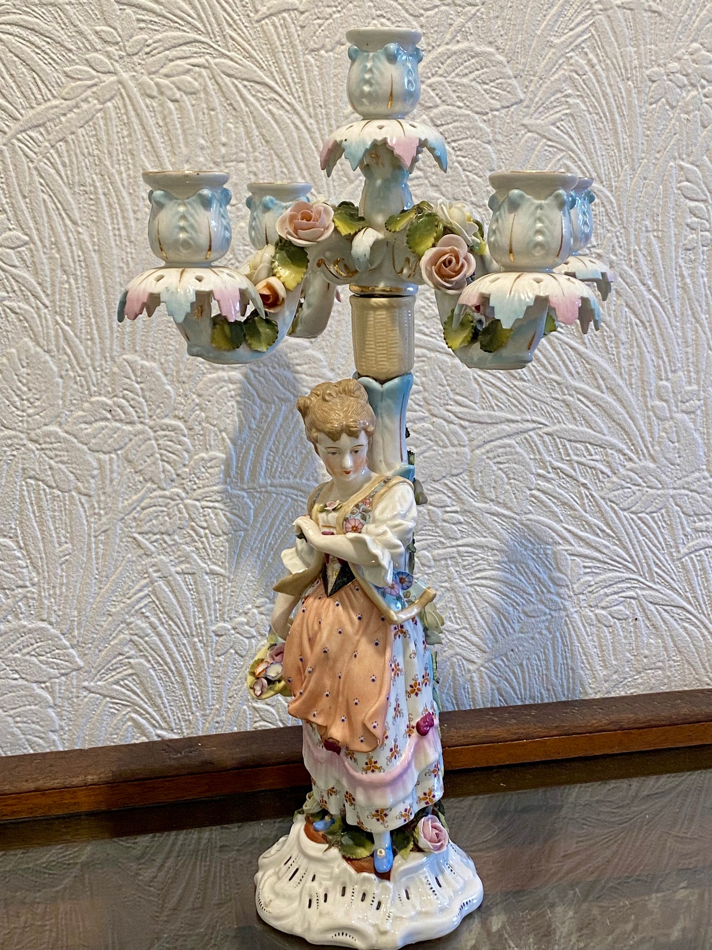 Absolutely Stunning Antique Pair of 19th Century Meissen Porcelain Candle Holders with DAMAGE - £165 - Home Interiors