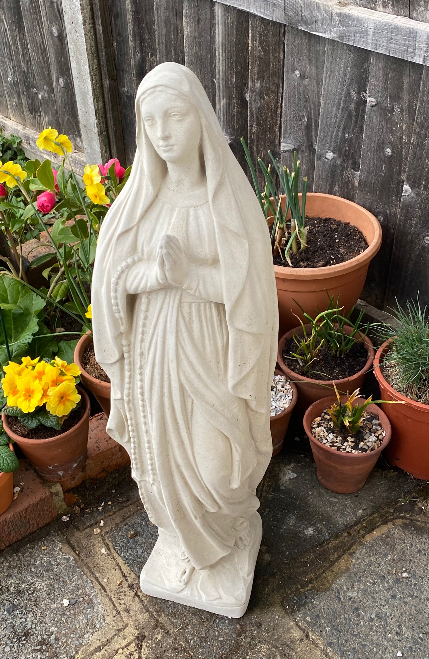 Religious Mary Concrete Garden Ornament Statue Sculpture 77cm Tall - £75 Garden Decoration Salvage Architectural Design