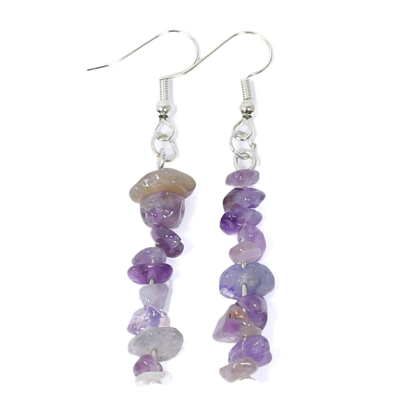 Amethyst Crystal Chip Drop Earrings